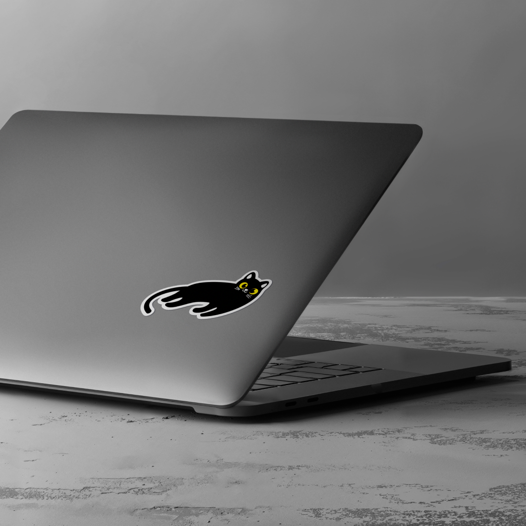 Midnight Glide Black Cat Sticker