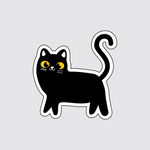 Golden Gaze Black Cat Sticker