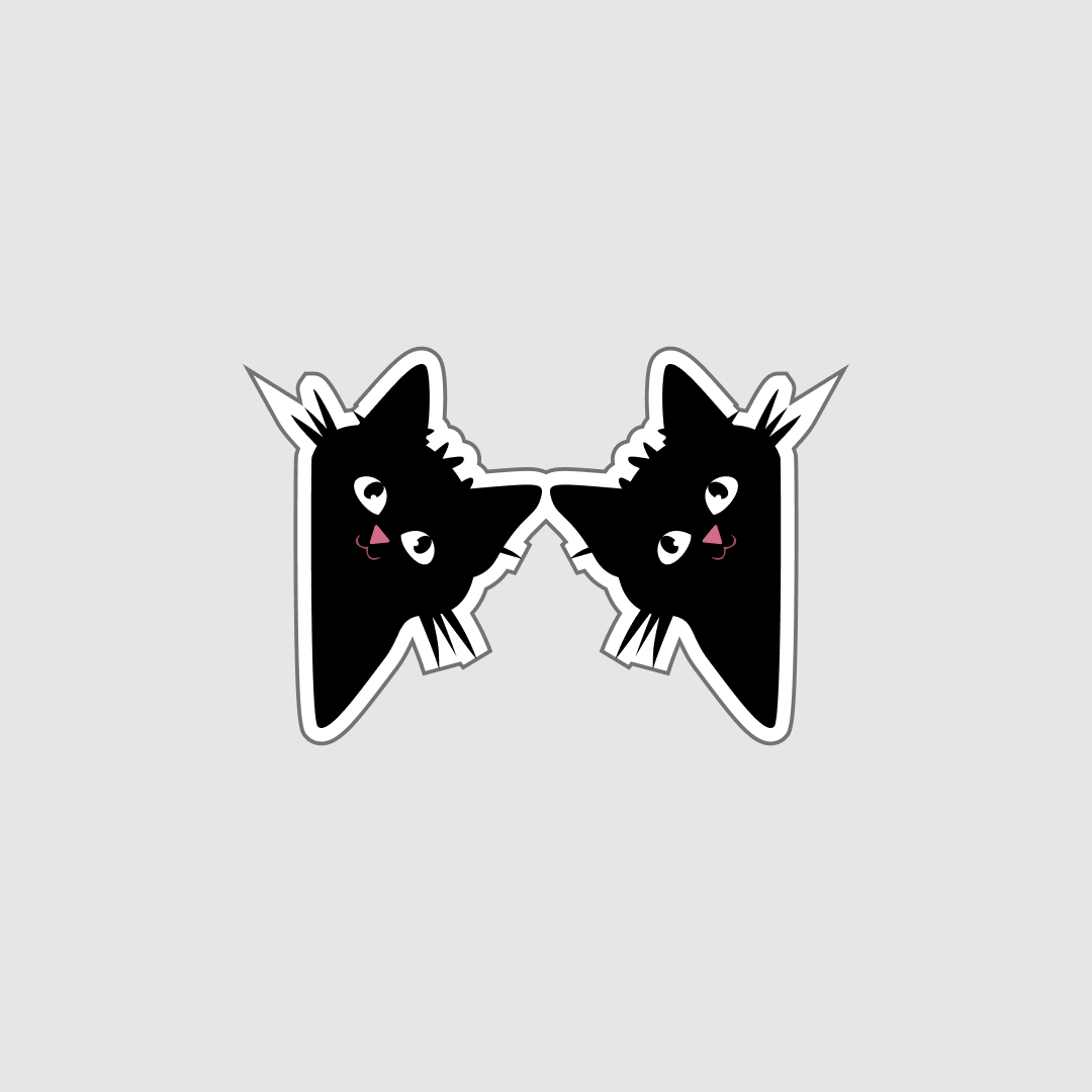Twin Tails Close Cat Sticker
