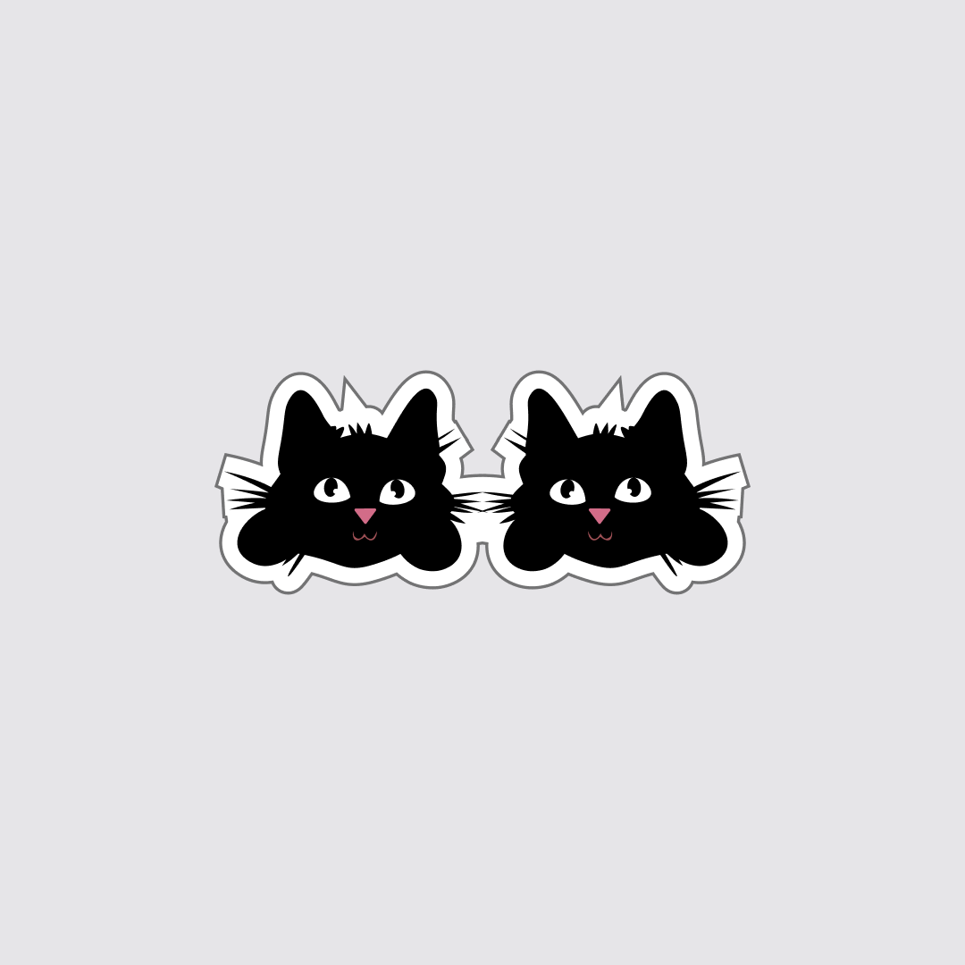 Double Trouble Twin Cat Sticker