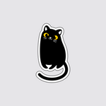 Cute Midnight Mood Sitting Black Cat Sticker