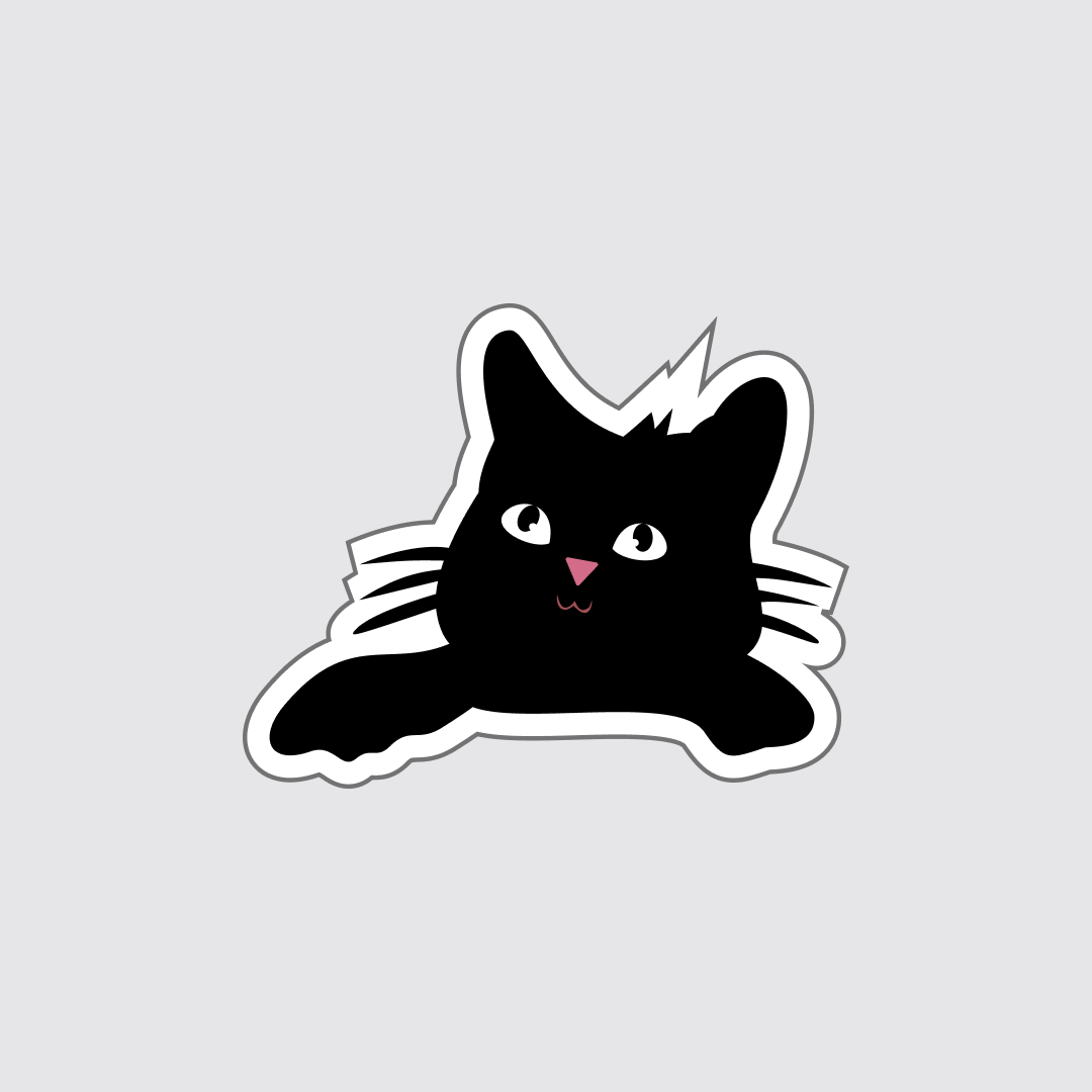 Midnight Peek Playful Cat Sticker