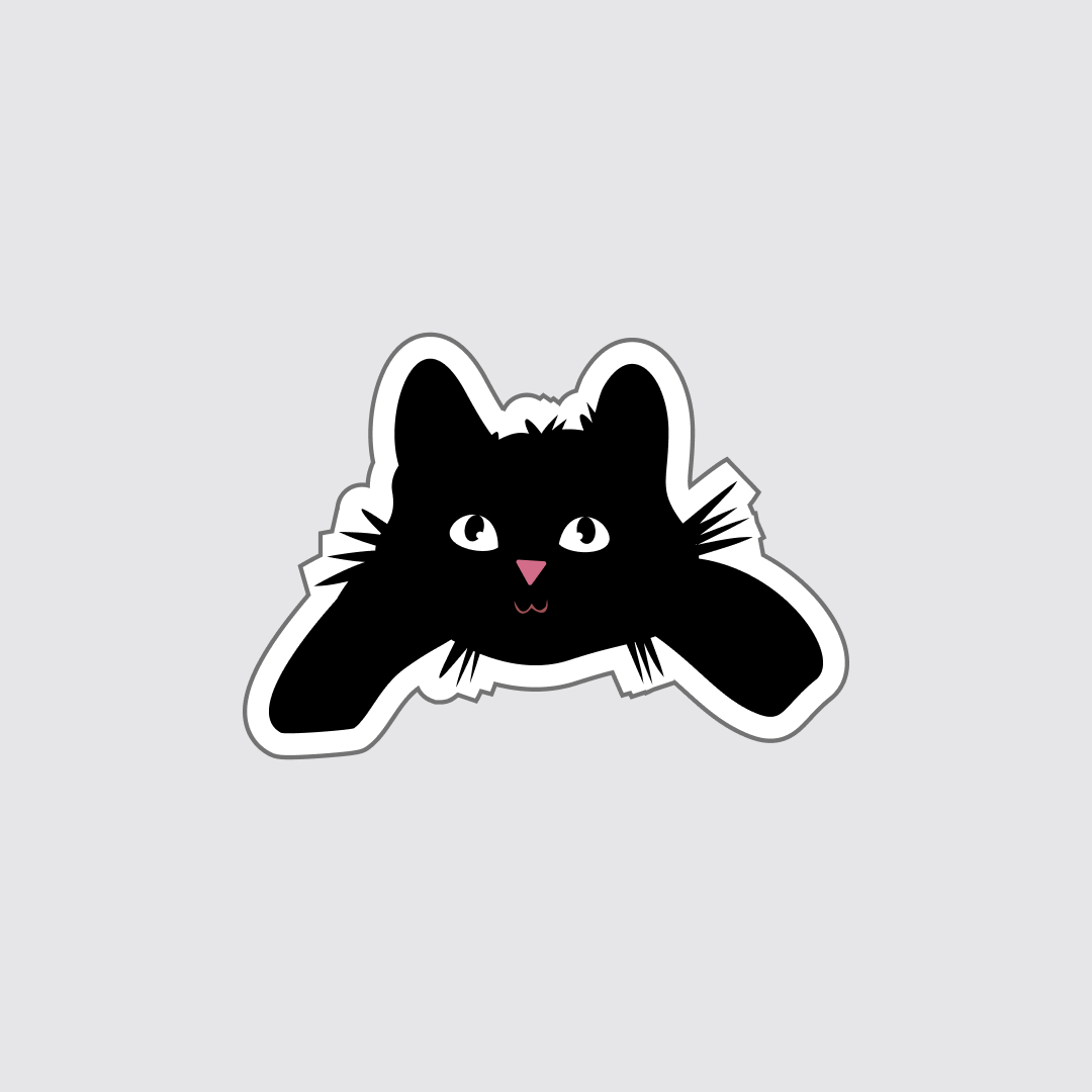 Peek-a-Paw Curious Cat Sticker