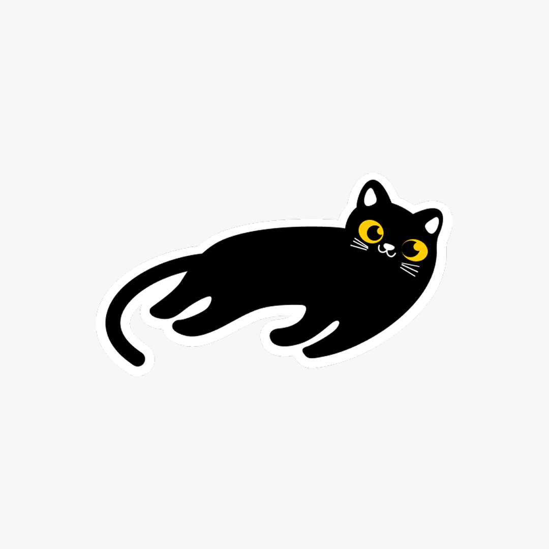 Midnight Glide Black Cat Sticker